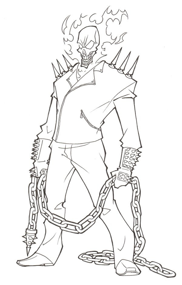 Ghost Rider Coloring Page  Coloring Home