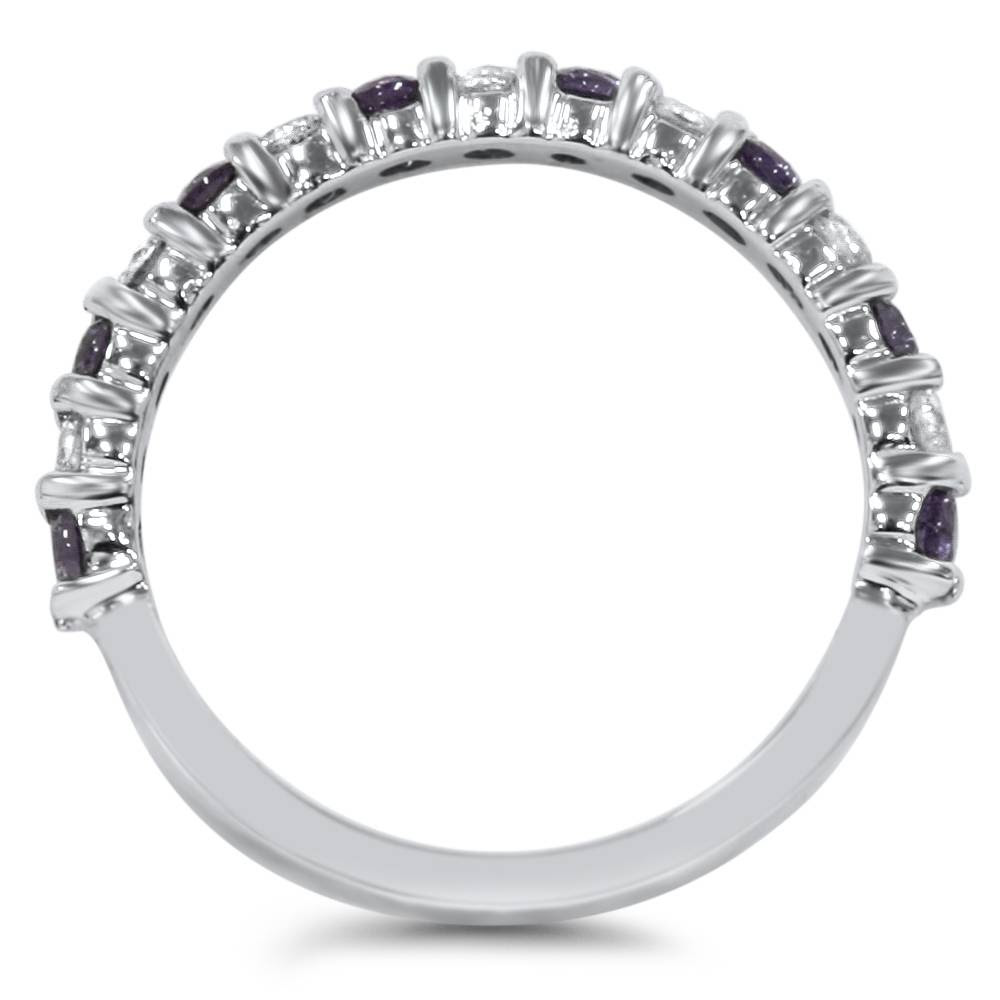 1/2ct Alexandrite & Diamond Half Eternity Ring 14K White ...