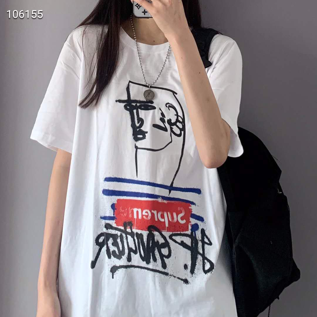 人気ブランド Supreme Tシャツ 落書き柄 男女兼用 シュプリーム ティシャツ ペアルック 激安 パロディー