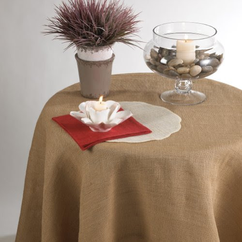 Passe Partout Burlap Lined Linen Tablecloth 100 Linen 108 Inch Round