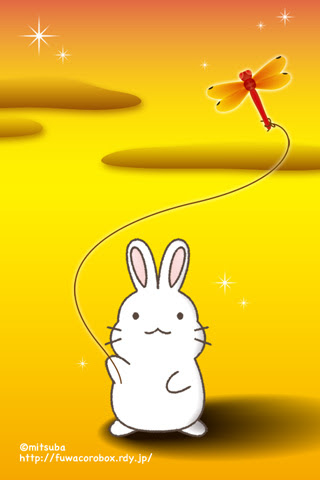 ふわころbox トンボとうさぎ 男の子 待ち受け画像