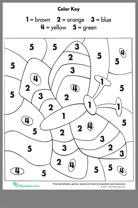 Any combination of numbers or words can be entered in the cell; 2 color brown worksheets for kindergarten color by number butterfly