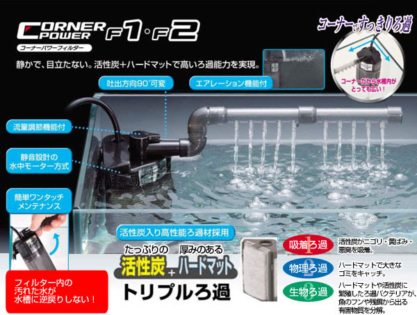 Gex コーナーパワーフィルターf1 F2 レヨンベールアクア