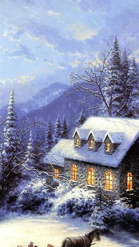thomas kinkade christmas screensavers wallpapers