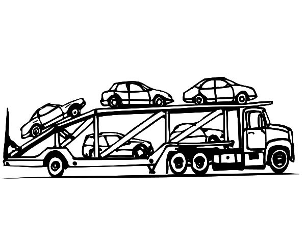 Download Car Transporter Cars Carrier Coloring Pages | Best Place ...
