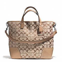 HADLEY SIGNATURE DUFFLE - COACH f28981 - SILVER/KHAKI/NATURAL