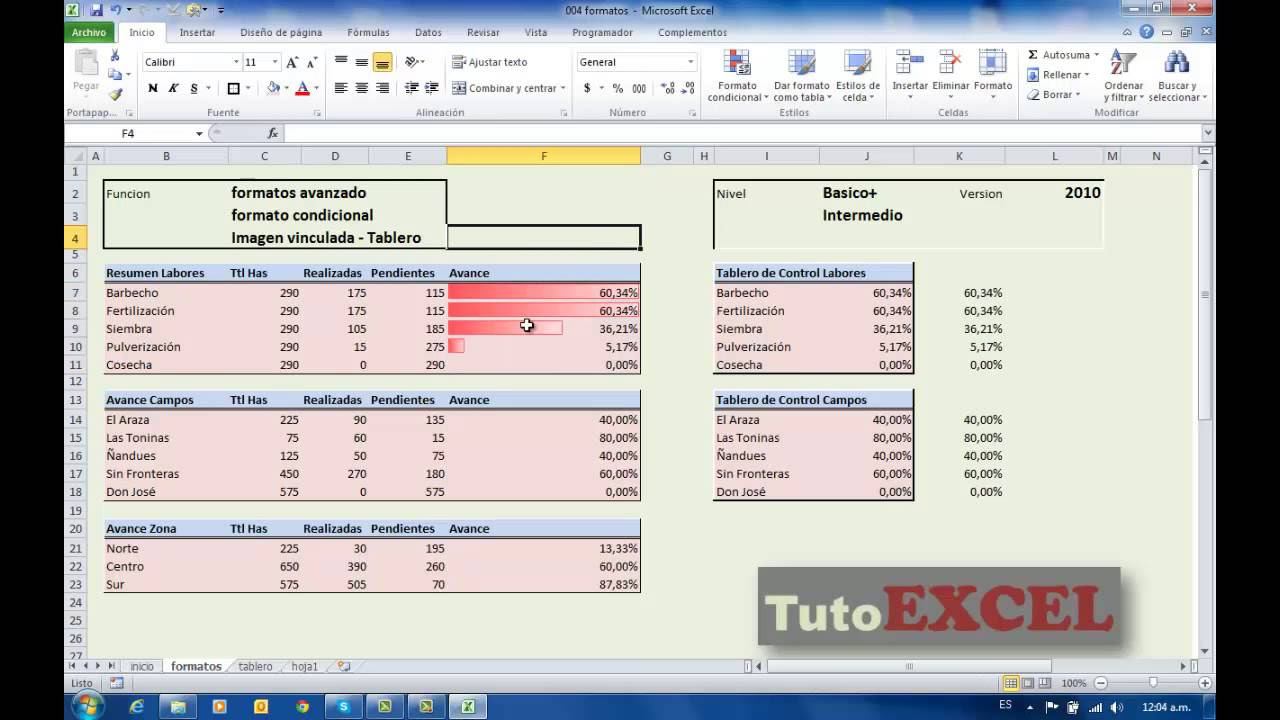 Tuto Excel (Intermedio) Formatos, Indicadores, Tablero Control YouTube