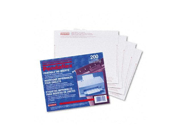Pendaflex 43290 Printable Hanging File Folder Tab Inserts, 1/5 Tab, 2in, White, 200/Pack