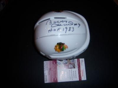 Bobby Hull Blackhawks,hof Jsa/coa Signed Mini Helmet - Autographed NHL Helmets and Masks