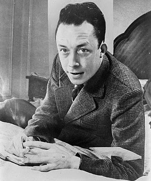 Albert Camus, Nobel prize winner, half-length ...