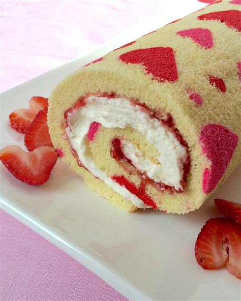 valentines day strawberry cake roll tarateaspoon