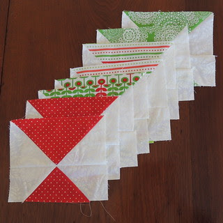 Eight Holiday Basket Blocks - in Progress