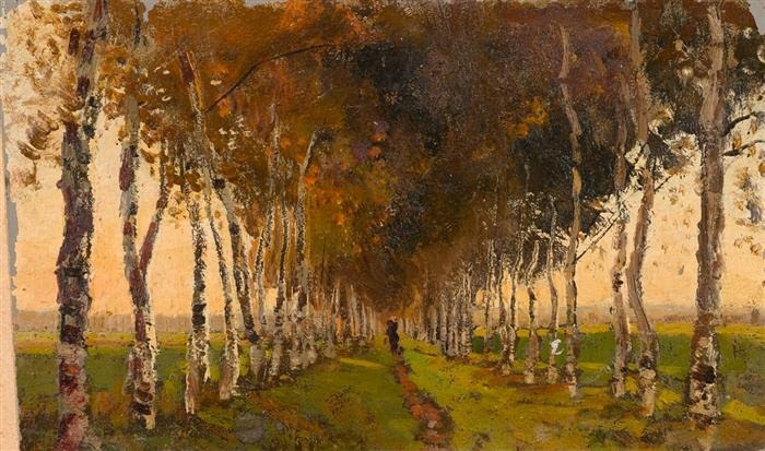 Skizze Weg in Birkenallee von Otto Gampert auf artnet