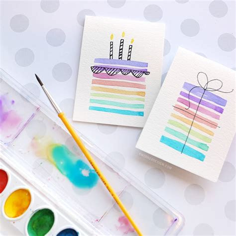 Diy embroidered birthday cards · 4. easy diy birthday cards using minimal supplies k werner design blog