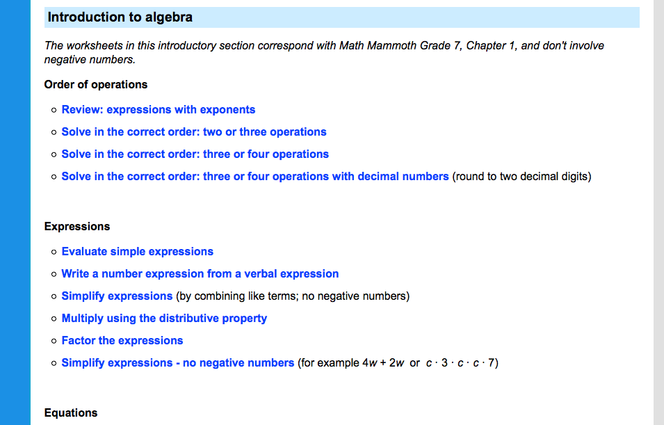 7th grade math worksheets, problems, games, and more!