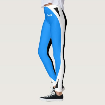 Light Blue Black and White Leggings