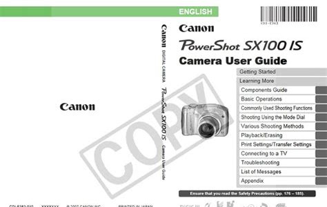 Download Link canon sx100 is user manual Loose Leaf PDF