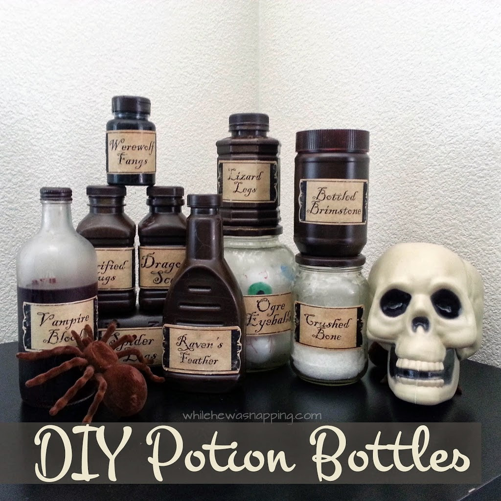 DIY Witch's Potion Bottles | While He Was Napping