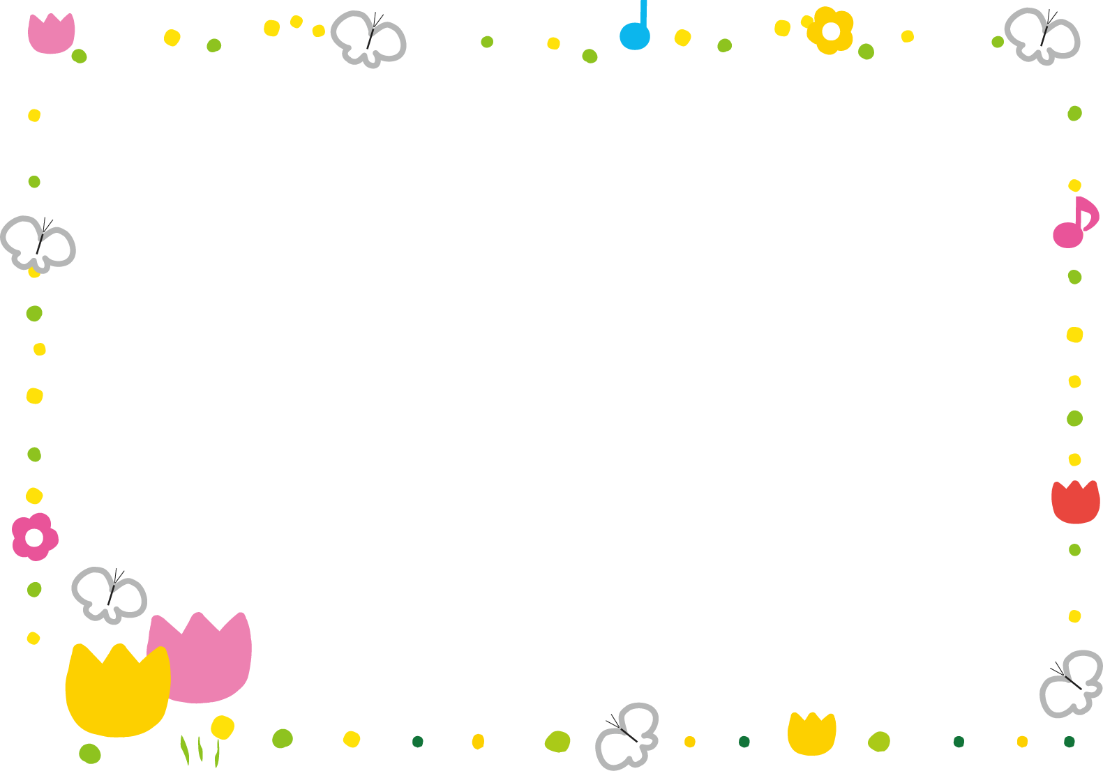 春のイラスト飾り枠 ライン無料イラスト素材