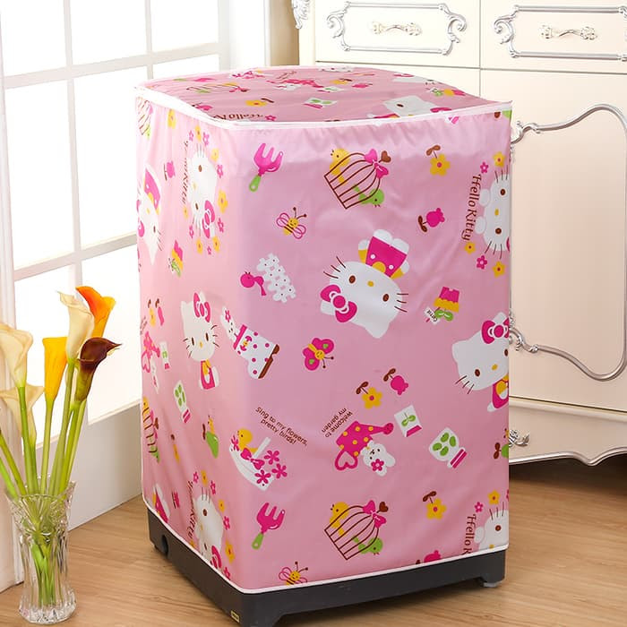 Tutup Cover Pelindung Mesin  Cuci  1 Tabung Motif Hello 