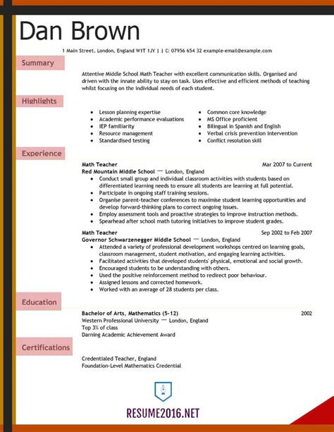 teacher resume examples   elementary school