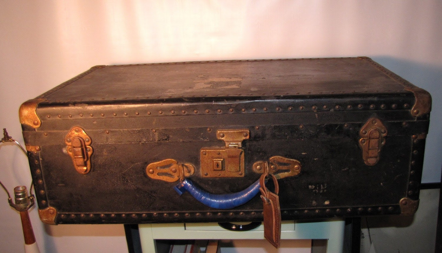 They left San Antonio by train with this Art Deco metal steamer trunk and just 10 dollars