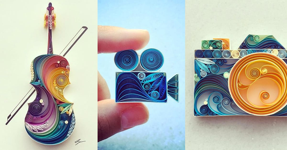 Colorful Quilled Paper  Designs  by Sena Runa Colossal