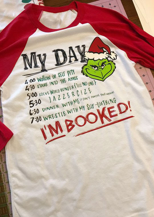 Download Christmas Grinch I'm Booked Baseball T-Shirt - Fairyseason