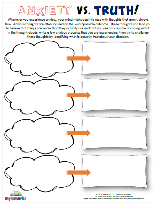 Anxiety Worksheets for Kids and Teens