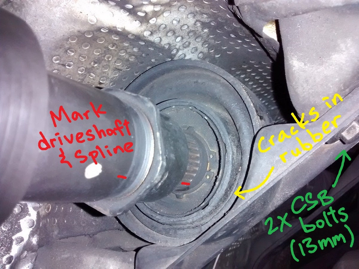 DIY: Driveshaft Flex Disc &amp; Center Support Bearing (E34 ...