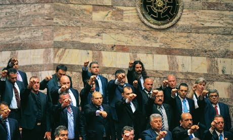 Deputados do Partido Aurora Dourada no Parlamento grego