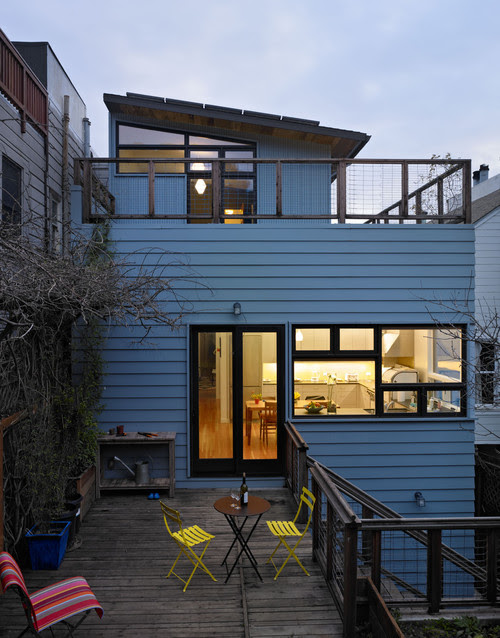 Revestimiento exterior de Siding azul