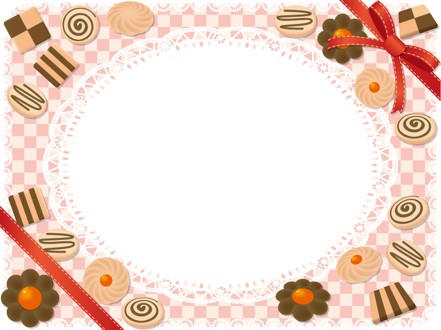 フリーイラスト クッキーと市松模様の飾り枠でアハ体験 Gahag 著作権フリー写真 イラスト素材集