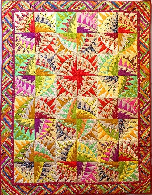 "The Carousel" Russian patchwork quilt.  We recognize the pattern as "Untitled" by Karen K. Stone