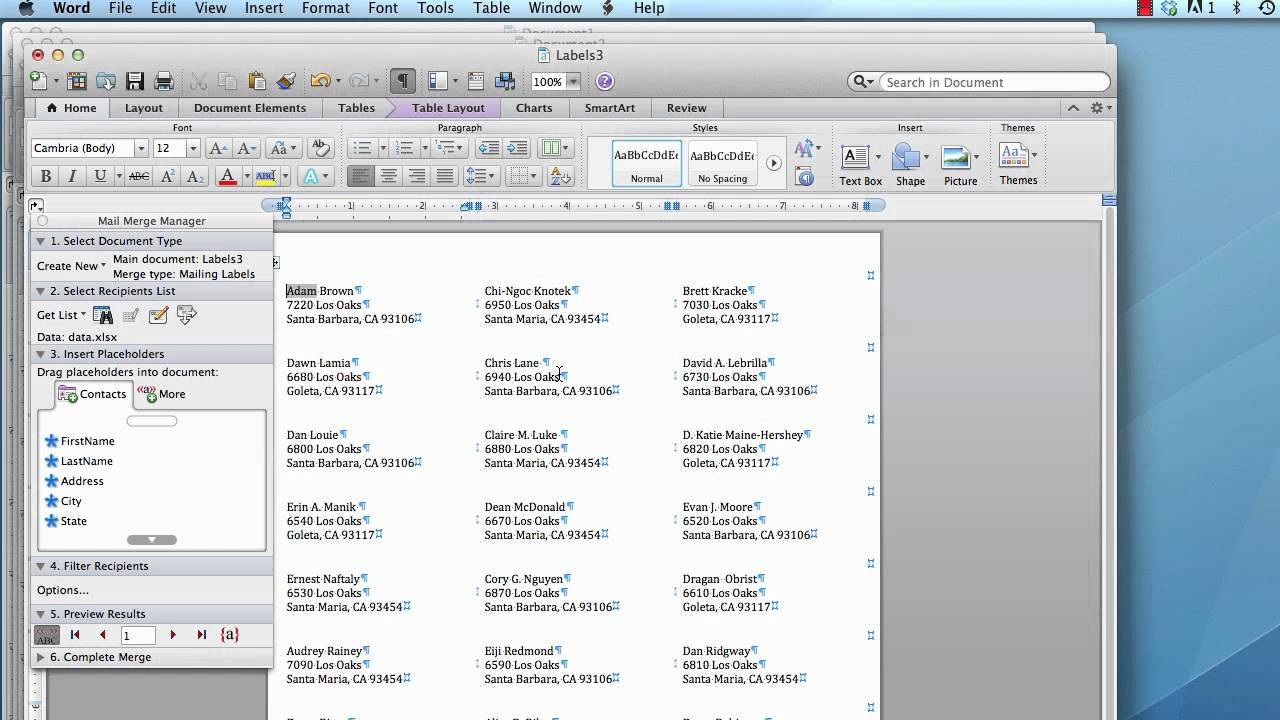  Mail Merge  Mac 2011 YouTube