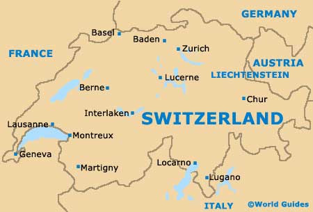 Switzerland Location In Europe Map
