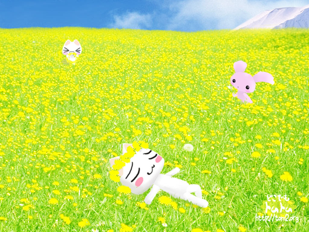 どこでもいっしょ 壁紙サイズイラスト タンポポの夢