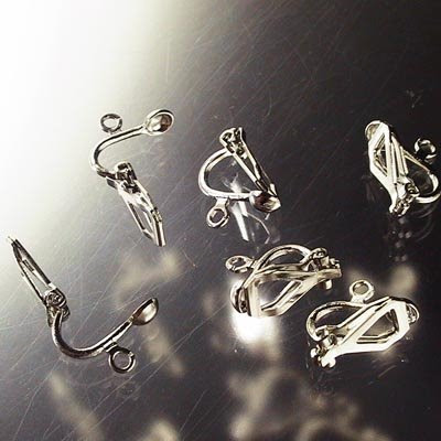 23611072 Findings - Earring - Clip-on -  with Ring - Nickel (5 pairs)