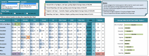 Dashboard to visualize Excel Salaries - by  Nitin Bindal  - Chandoo.org - Screenshot