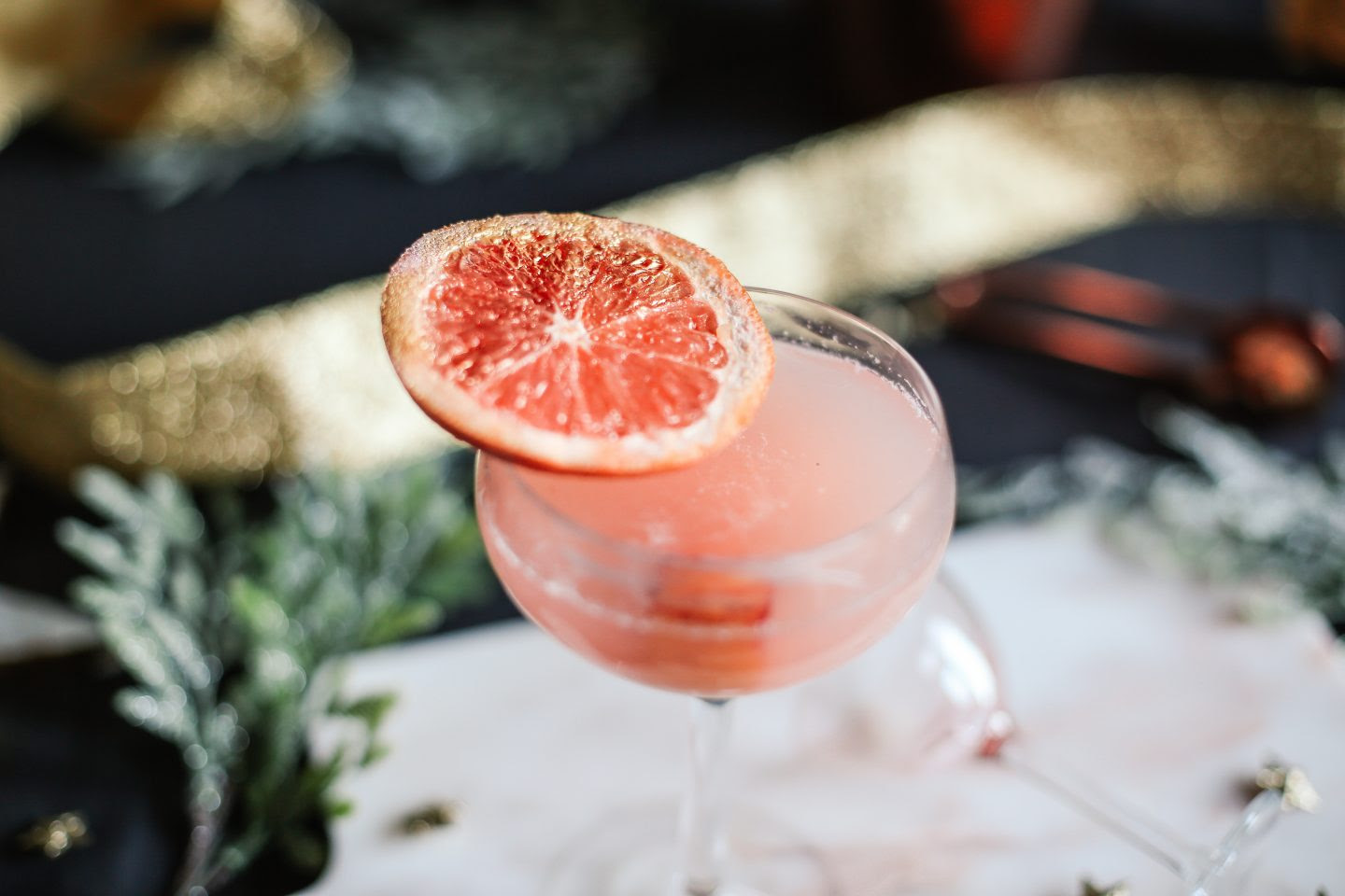 Sparkling Pink Grapefruit, fresh rosemary and Champagne ...