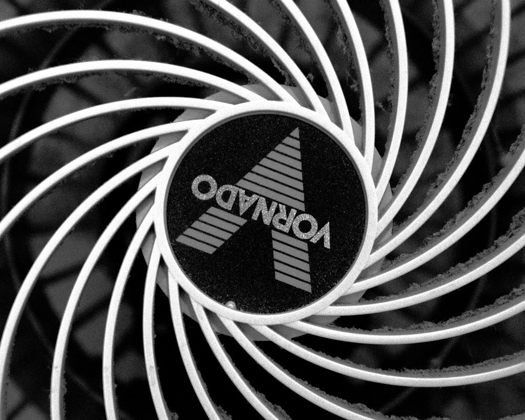 Close-up of a spiral with a large A in the middle.