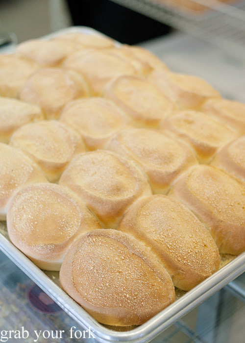 Fresh pandesal hot out of the oven at Pandesal Bakehouse, Beverly Hills