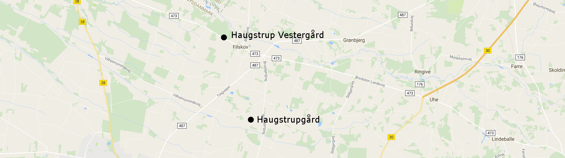 Kort Over 7200 Grindsted Surroundings   Haugstrupgård Kort Over 7200 Grindsted