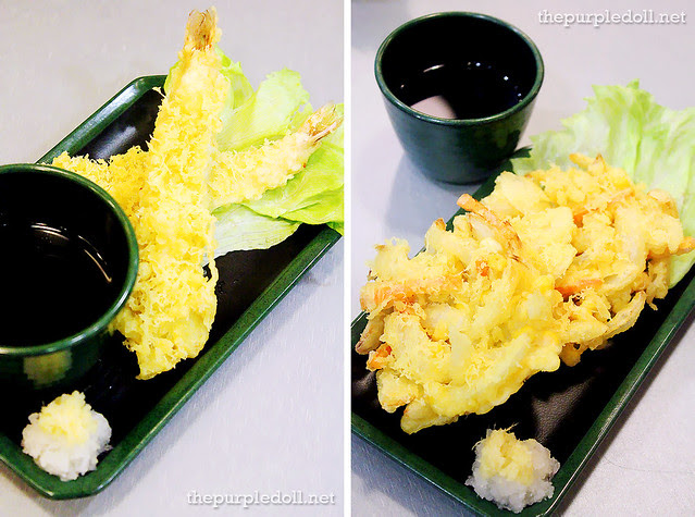 Ebi Tempura (P55 per piece) and Kaki-age (P45 per piece)