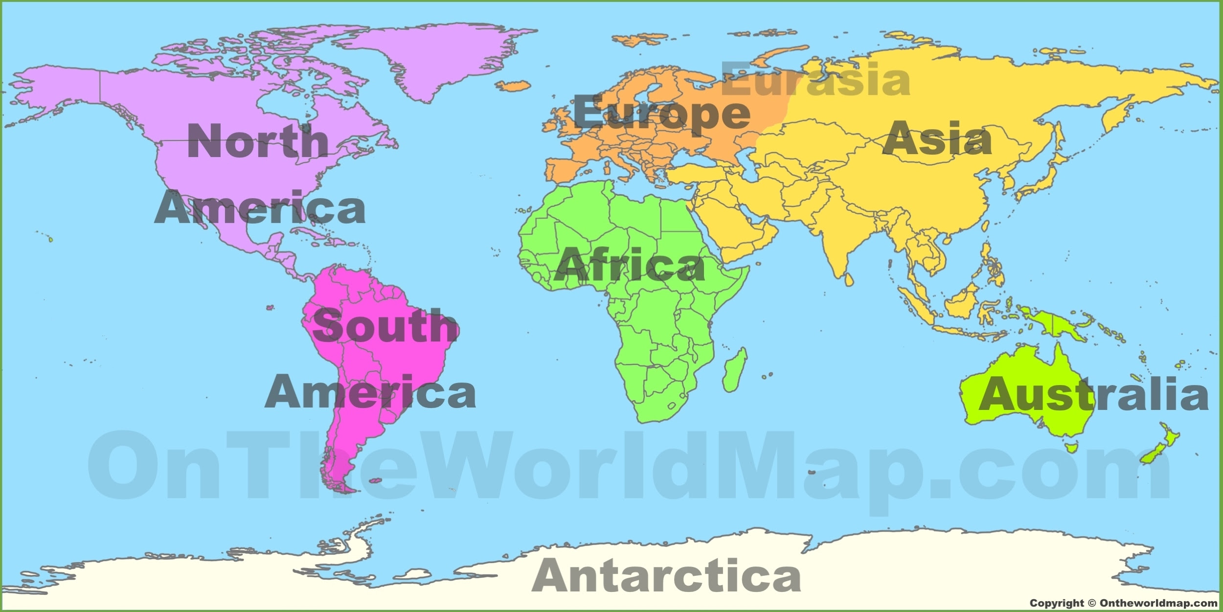Continent In World Map World map with continents