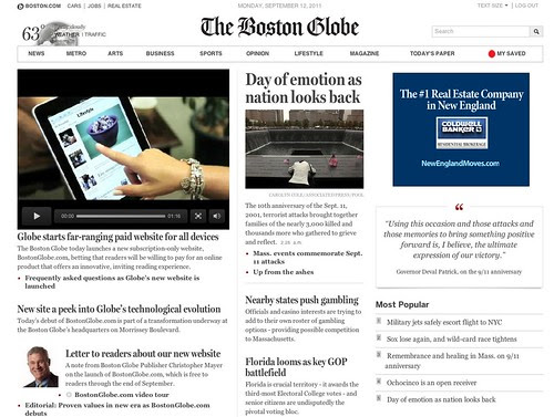 New Boston Globe pad website: bostonglobe.com by stevegarfield