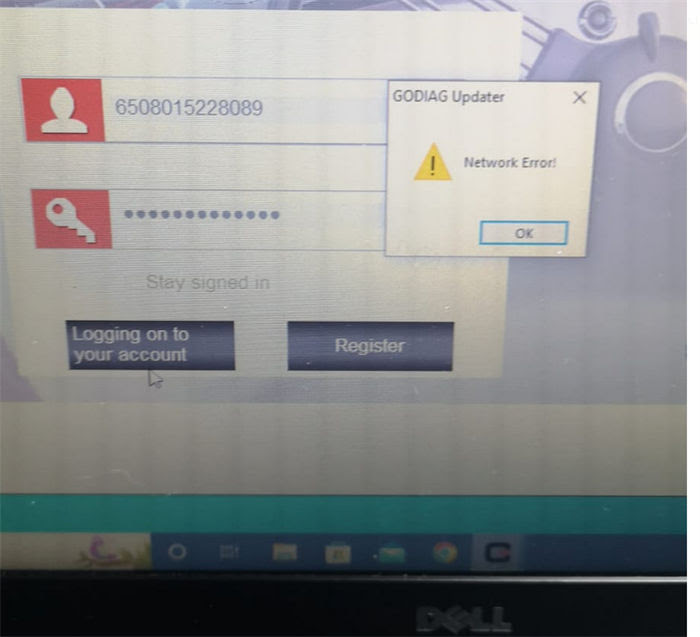 godiag updater network error solution
