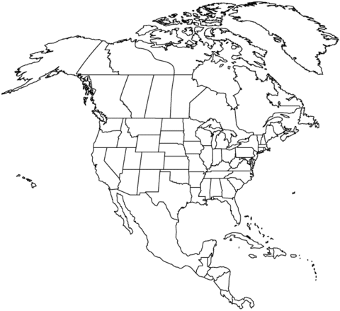 North America Map Coloring Page Outline Map of North America with Countries coloring page | Free 