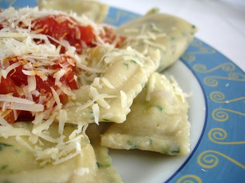 Ricotta and walnut ravioli