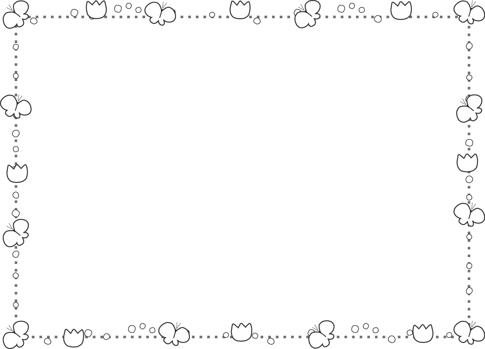 春のイラスト飾り枠 ライン無料イラスト素材